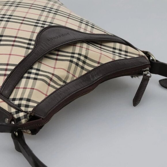 BURBERRY Nova Check Shoulder Bag Canvas Leather Beige Auth BD1036 - Picture 7 of 16